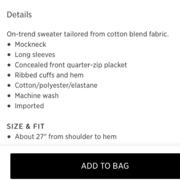 5/$15 SALE FRENCH CONNECTION Quarter Zip Utility Blue Sweater Large - Picture 2 of 16